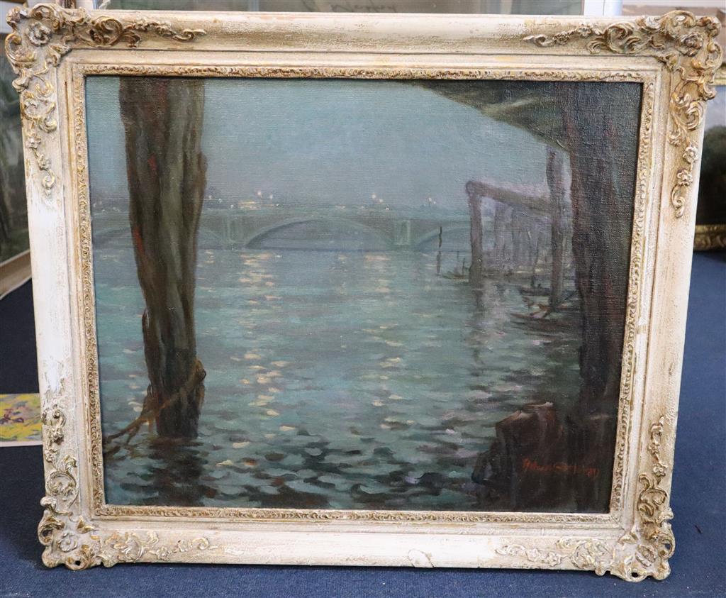 Aileen Eagleton (1902-1984) Hampton Court Bridge 20 x 24in.